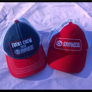 2 Charlotte NASCAR Motor speedway hats/ ballcaps